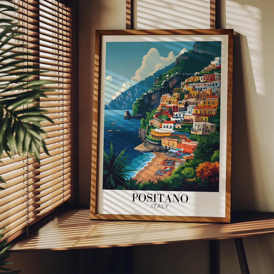 Positano Italy Colorful Cliffside Village Coast Travel Poster - Image 3
