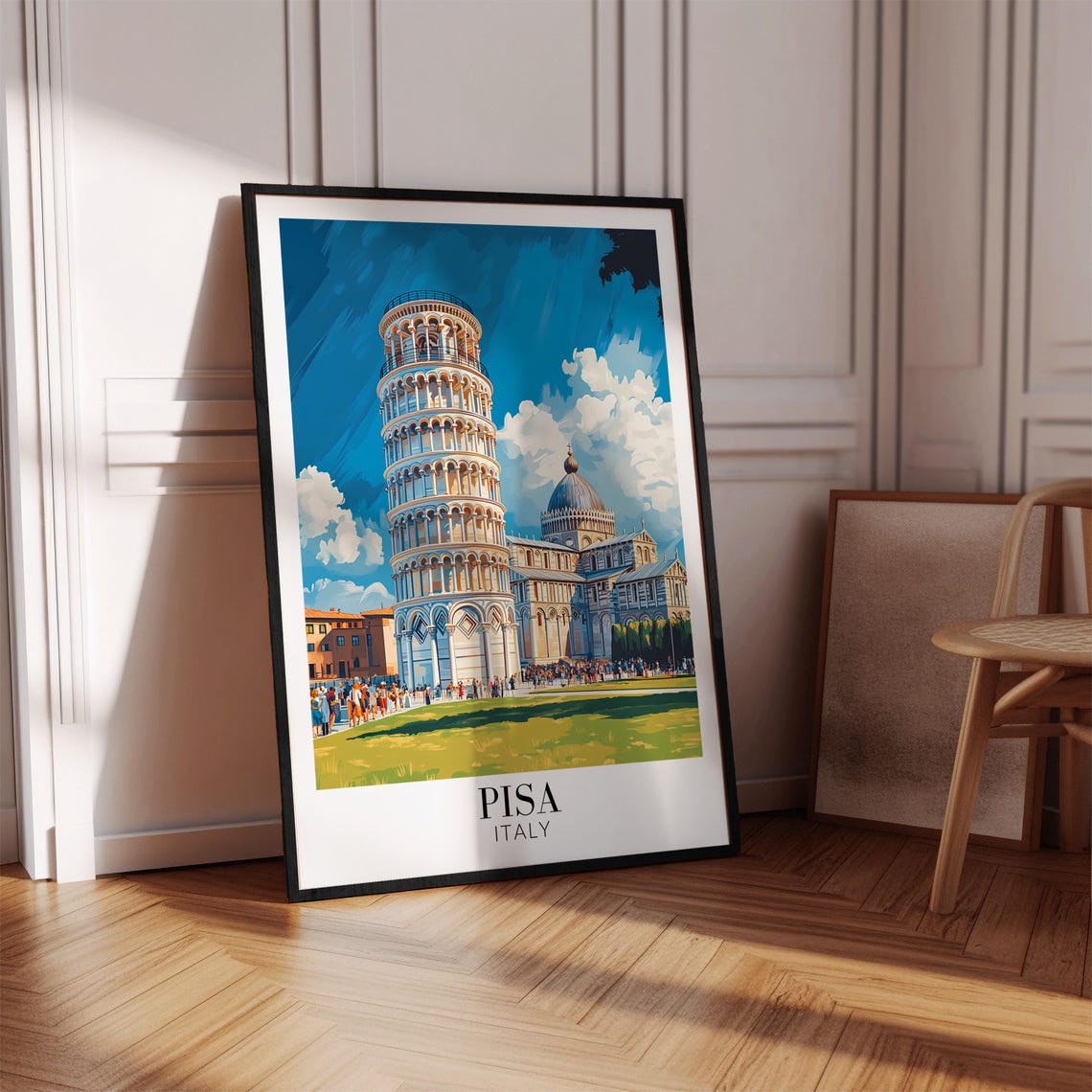 Pisa Leaning Tower Cathedral Square Summer Crowd Travel Poster - Image 3