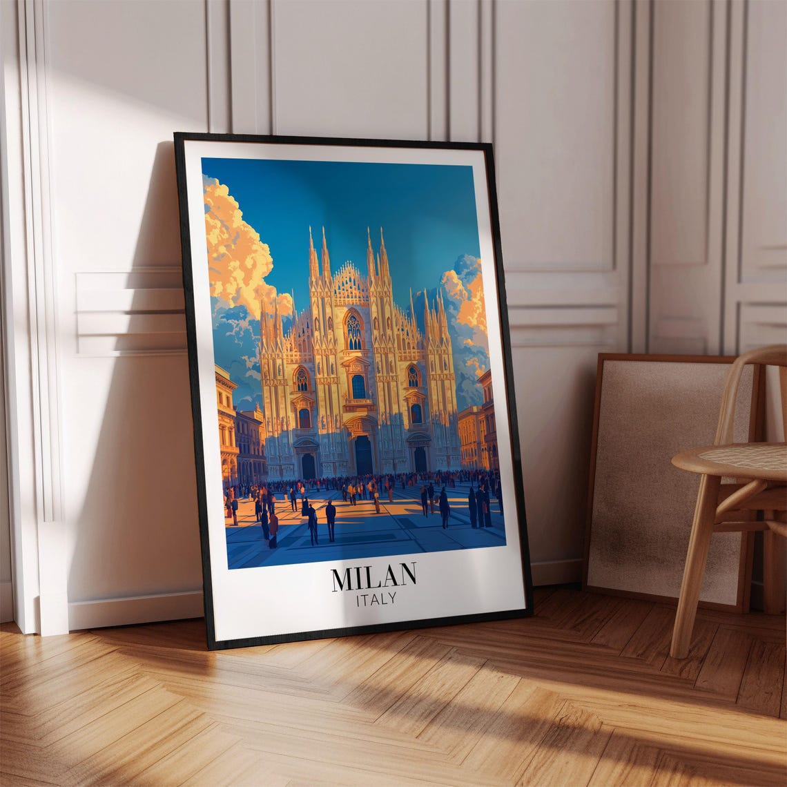 Milan Duomo Cathedral Bustling Piazza Daylight Italy Travel Poster - Image 2