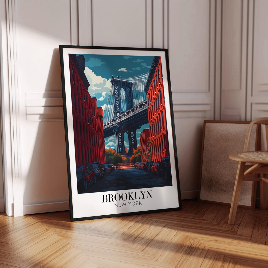 Brooklyn New York Manhattan Bridge Street View Travel Poster - Image 4