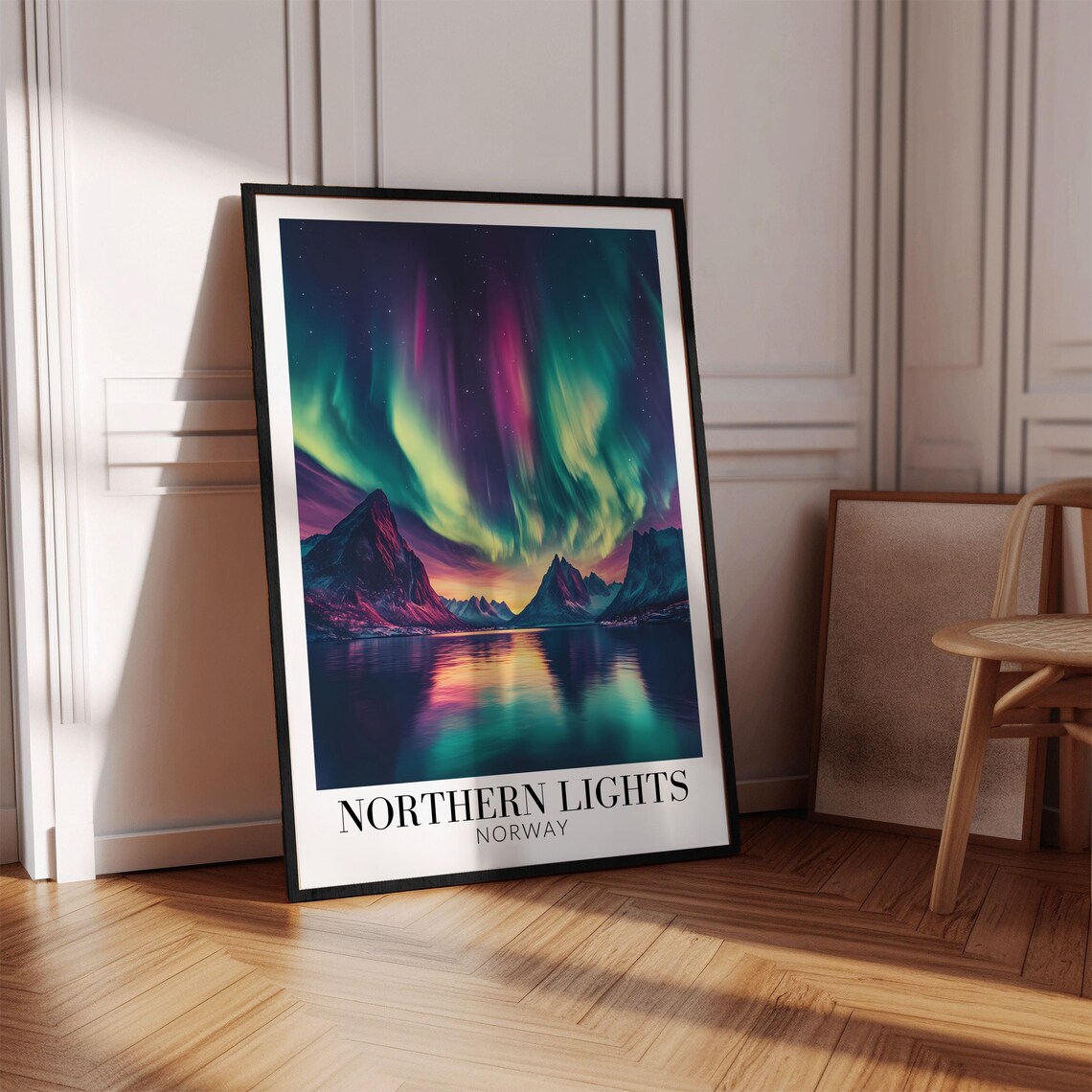 Northern Lights Norway Travel Poster, Art Lovers - Image 4