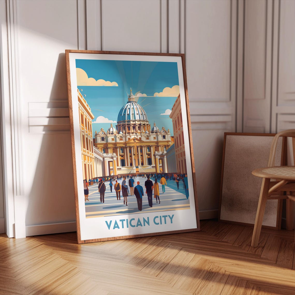 Vatican City St Peters Basilica Rome Italy Square Crowds Poster - Image 3