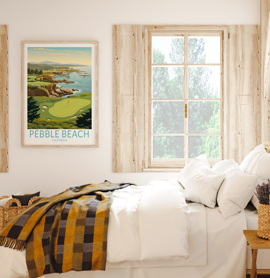 Pebble Beach California Travel Poster, Golf Wall Art - Image 2