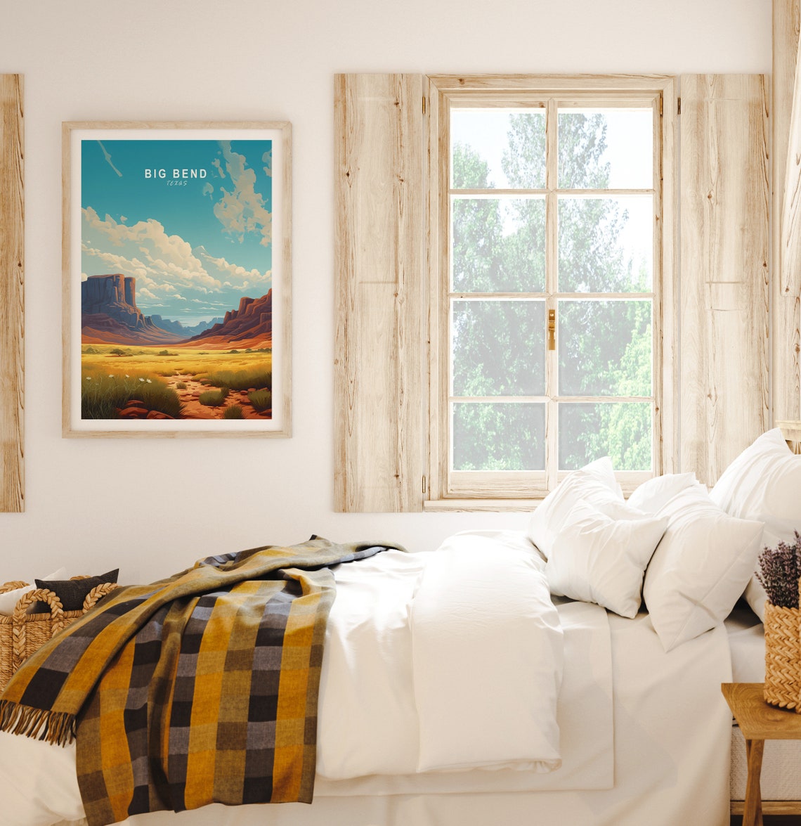Big Bend Texas Desert Canyon Golden Grassland Landscape Poster - Image 2