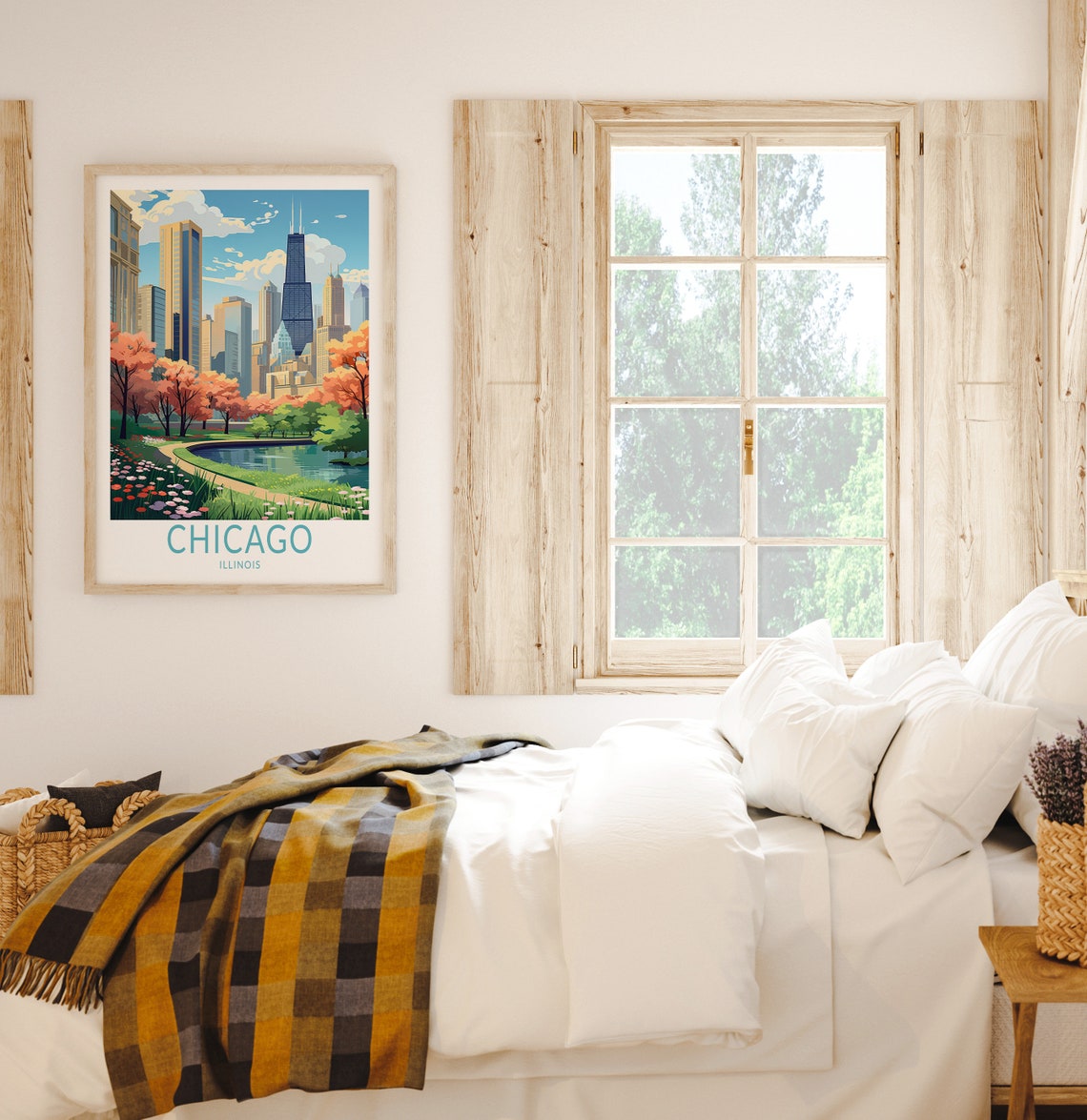 Chicago Travel Poster Chicago Poster Print Chicago City Wall Art Custom Travel Poster Personalized Travel Poster Birthday Gifts - Image 2