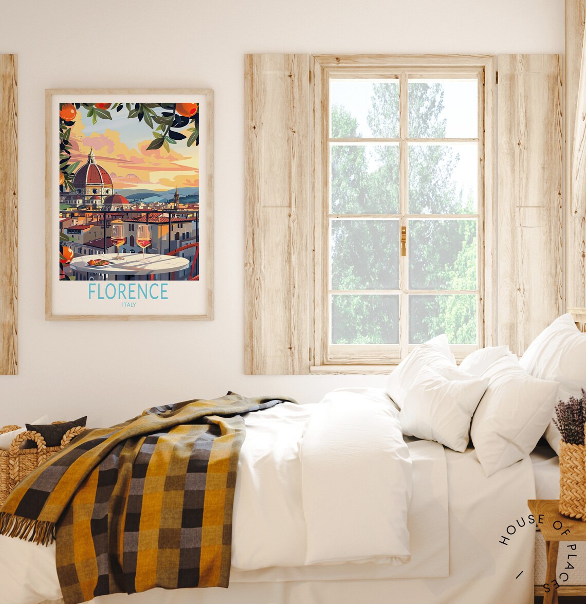 Florence Italy Sunset Travel Poster, Wall Art Decor - Image 3