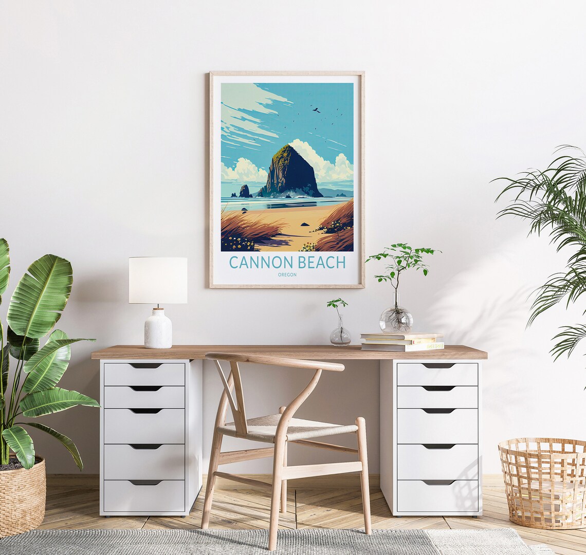 Cannon Beach Travel Poster, Oregon Wall Art Print - Image 2