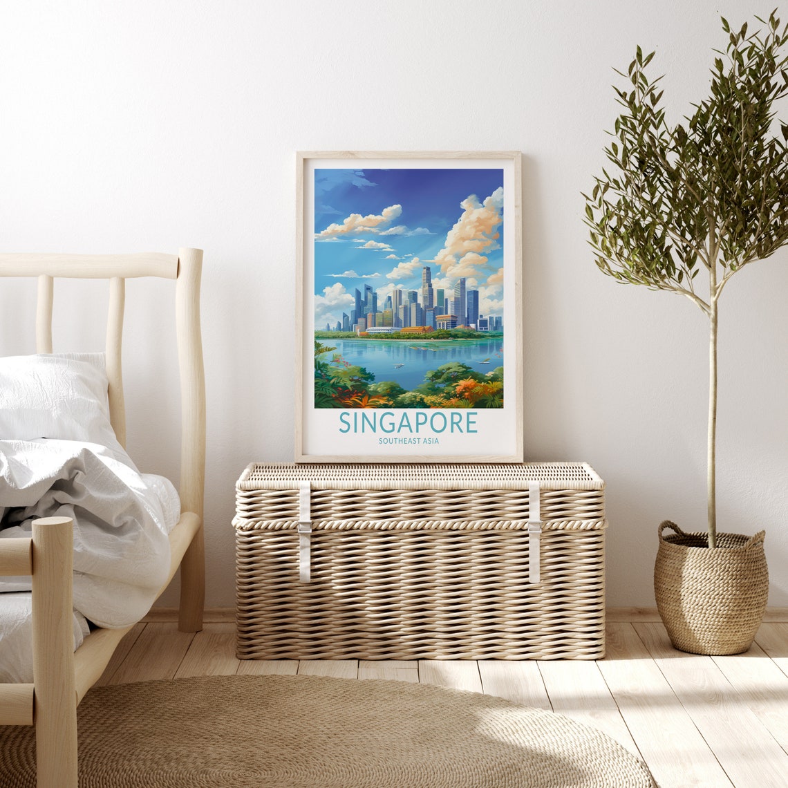 Singapore Southeast Asia Marina Bay Skyline Gardens Travel Poster - Image 3