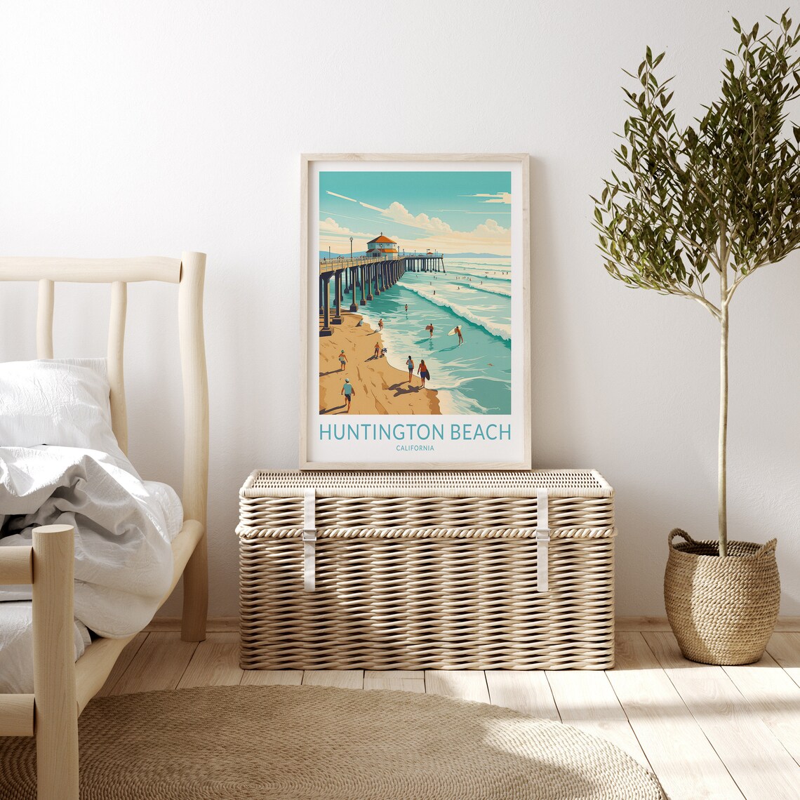 Huntington Beach California Travel Poster, Coast - Image 3