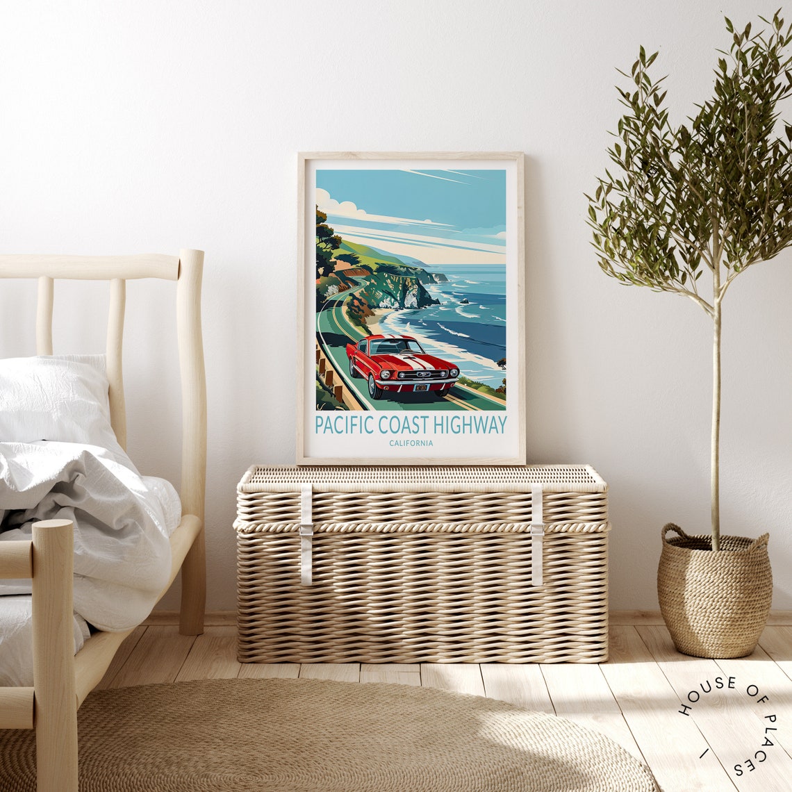 Pacific Coast Highway Poster California Coastal Wall Art Los Angeles Print Malibu California Travel Poster Birthday Gifts - Image 3