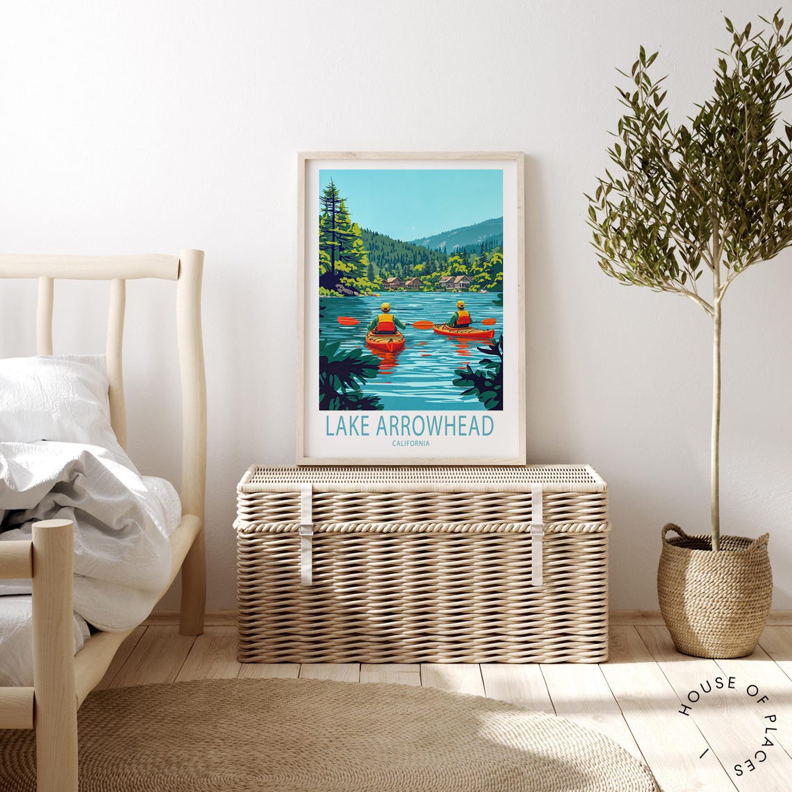 Lake Arrowhead Travel Poster California Wall Art Lake Arrowhead Print Birthday Gifts Home Decor Personalised Travel Poster - Image 2