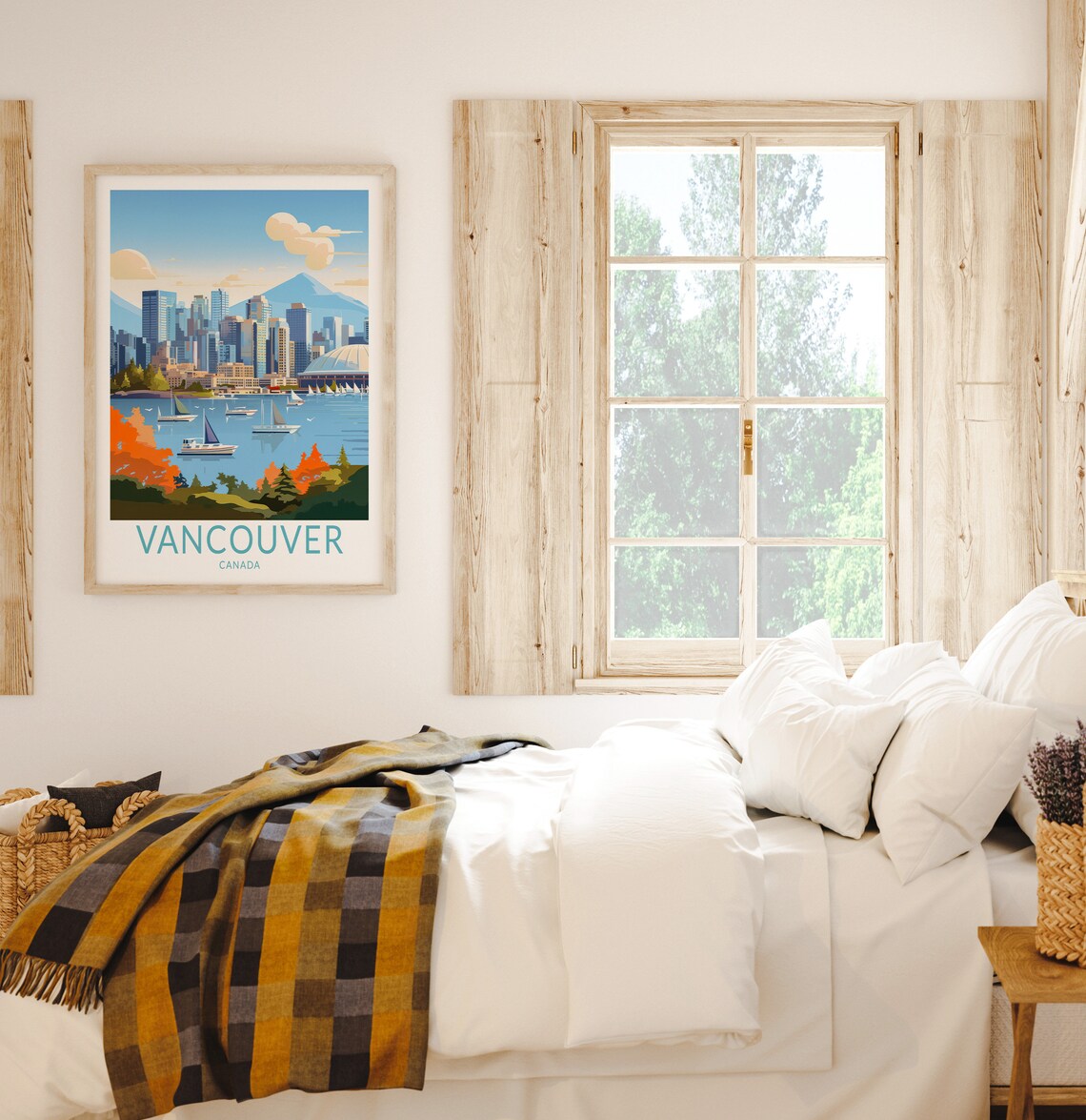 Vancouver Skyline Canada Travel Poster, Wall Art - Image 2