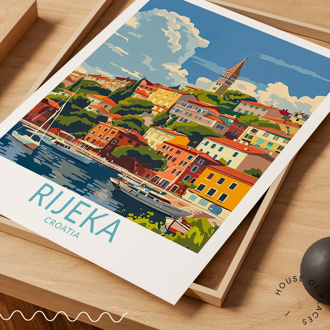 Rijeka Croatia Travel Poster Croatia City Print Rijeka Croatia Wall Art Travel Home Decor Personalised Present Birthday Gifts - Image 3