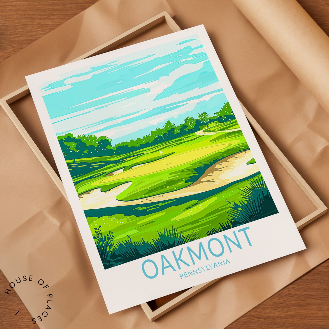 Oakmont Pennsylvania Golf Course Bunker Fairway Greens Sports Poster - Image 2