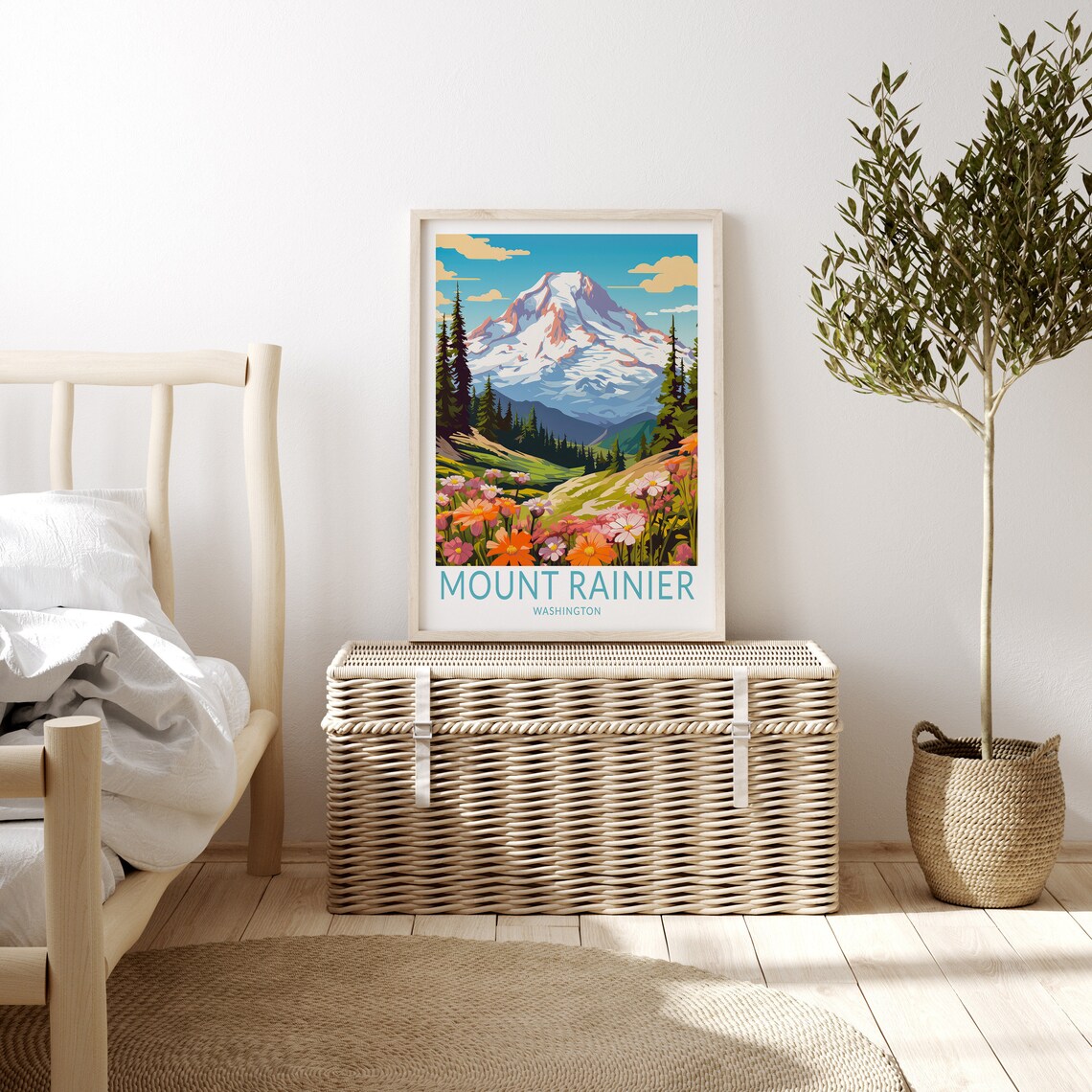 Mount Rainier Travel Poster, National Park Print - Image 3