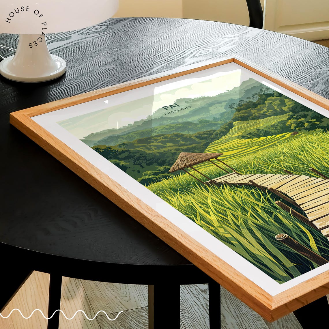 Pai Thailand Emerald Rice Paddies Boardwalk Mountain View Poster - Image 3