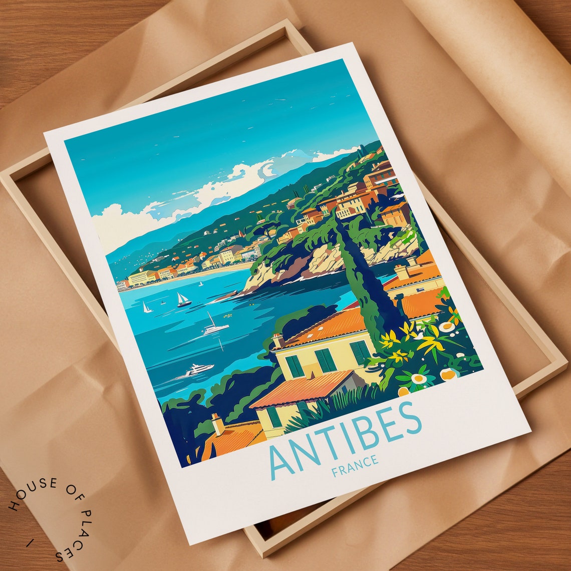 Antibes Travel Poster Antibes France Wall Art Côte D’azur City Print France Gifts Travel Home Decor Wedding Gifts - Image 2