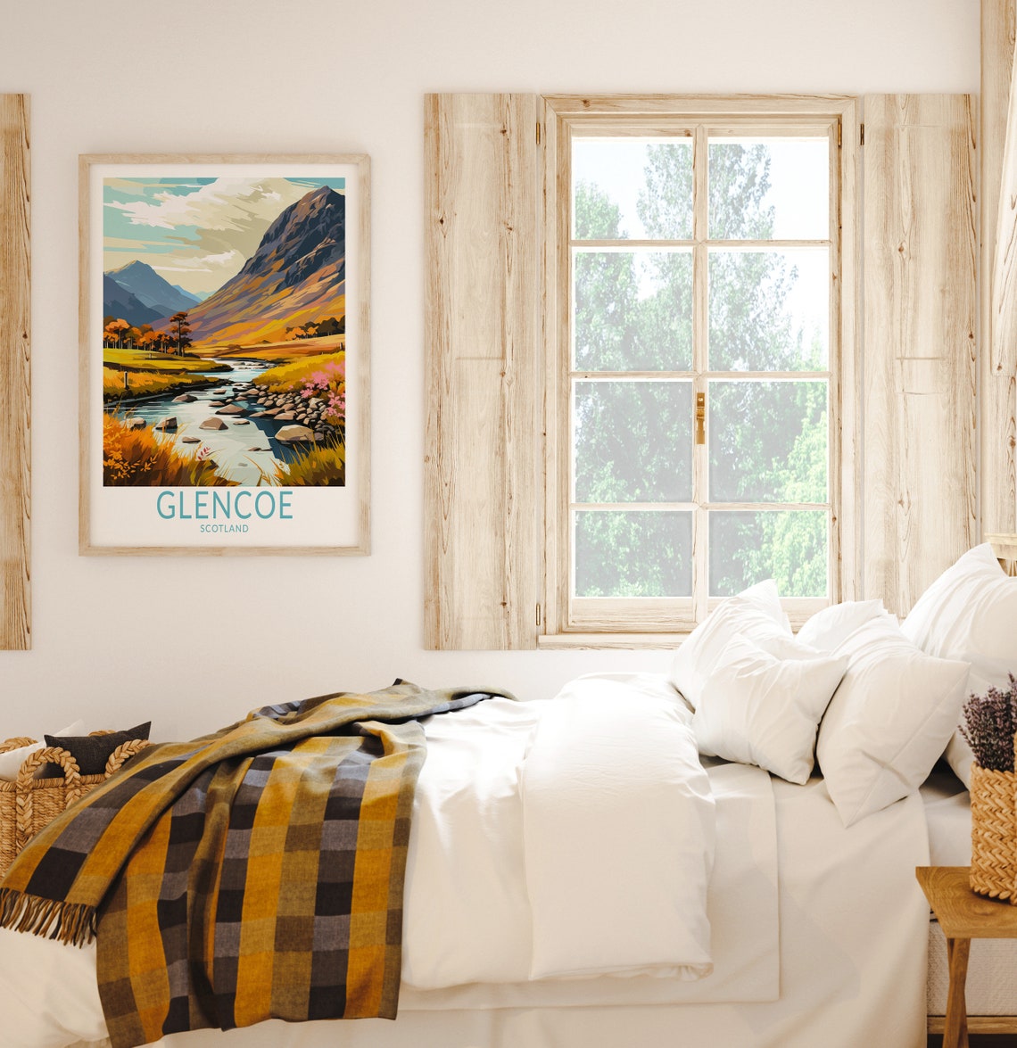Glencoe Scotland Autumn Mountain Valley River Highland Poster - Image 2