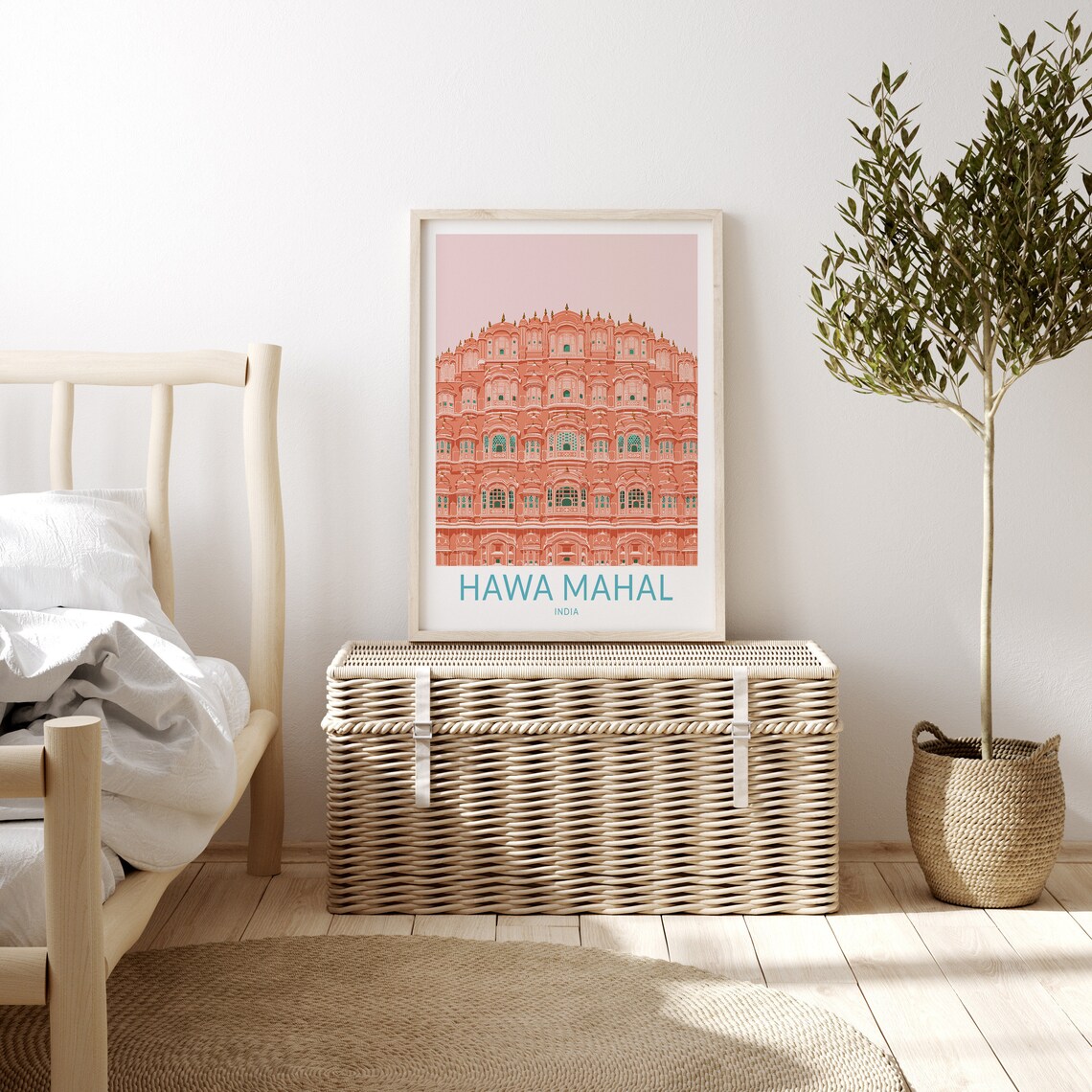 Hawa Mahal India Travel Poster, Palace Wall Decor - Image 3