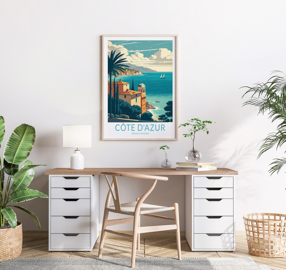 Cte Dazur French Riviera Travel Poster, France - Image 2