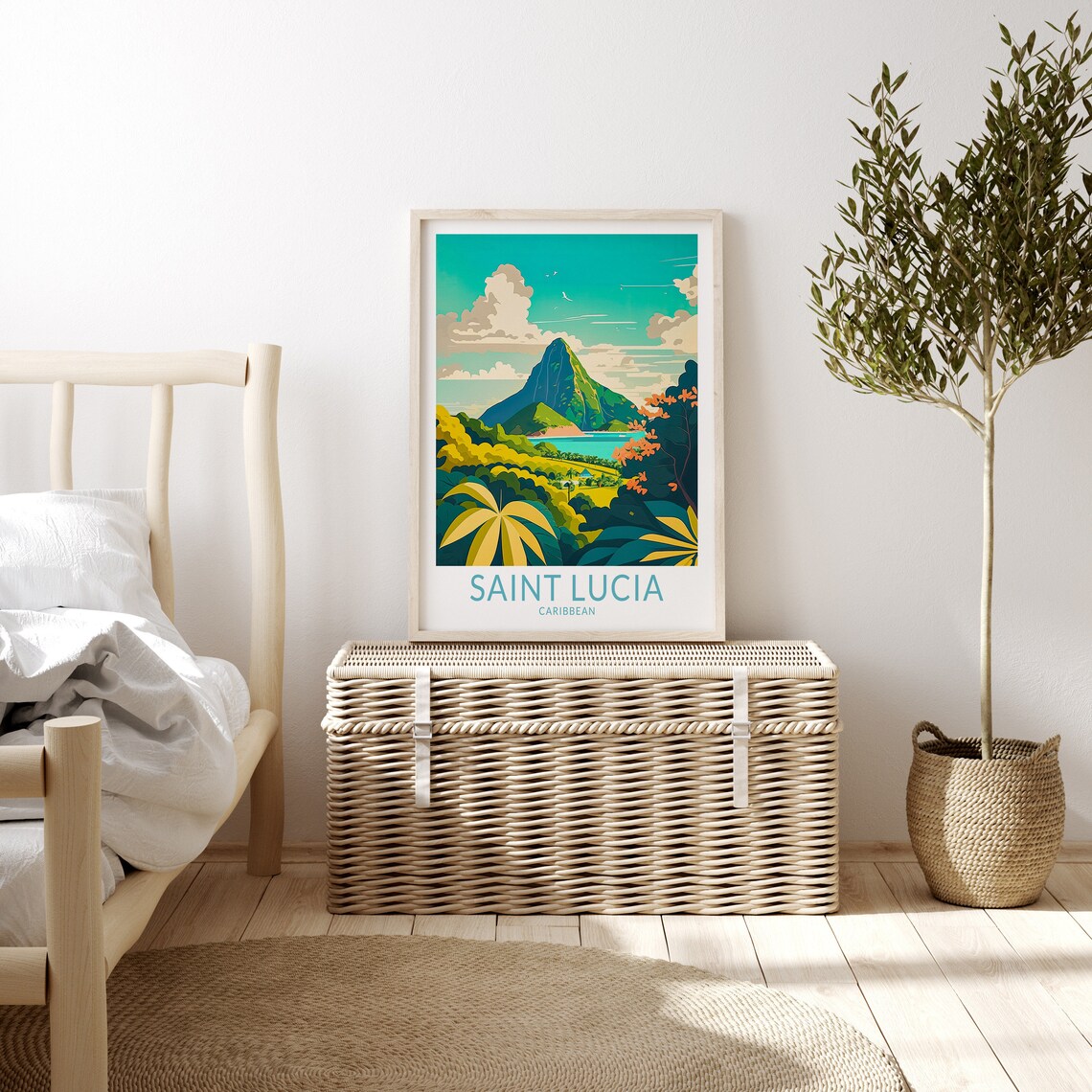 Saint Lucia Travel Poster, Caribbean Island Art Print - Image 3
