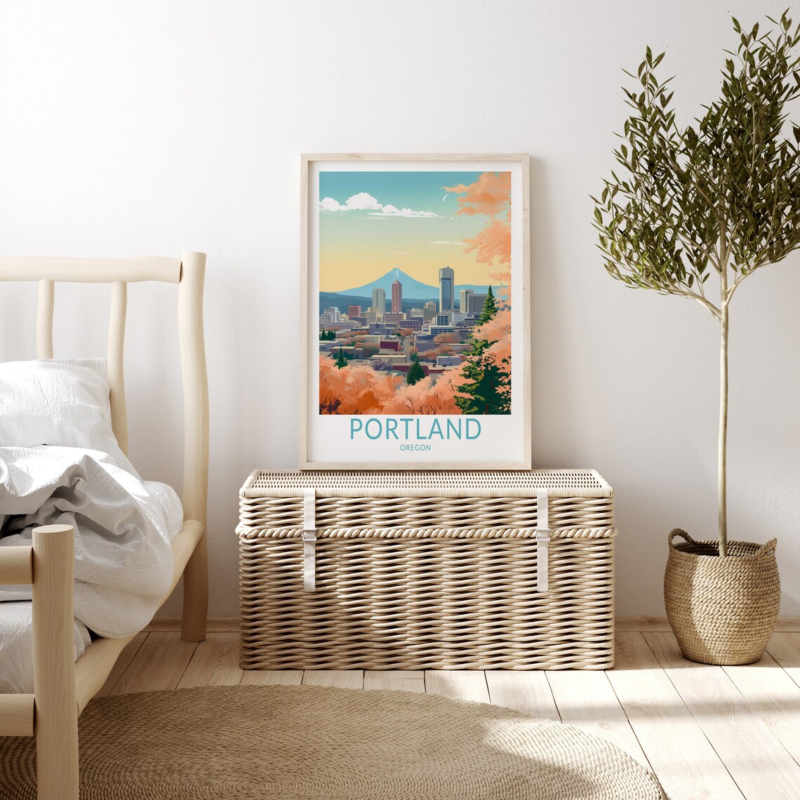 Portland Oregon Travel Poster, Skyline Wall Art - Image 3