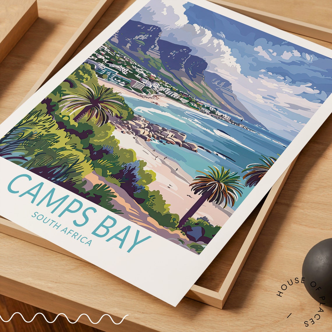 Camps Bay South Africa Panoramic Beach With Mountains Travel Poster - Image 3