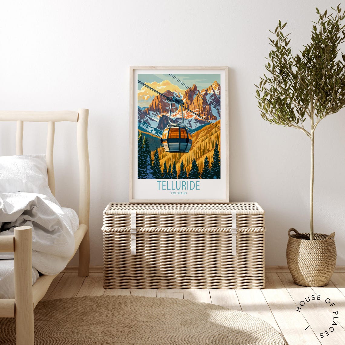 Telluride Colorado Gondola Golden Peak Alpine Fall Vista Poster - Image 2