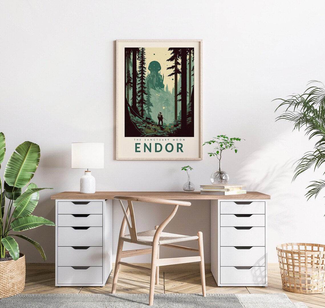 Star Wars Endor Retro Travel Poster Print - Image 2