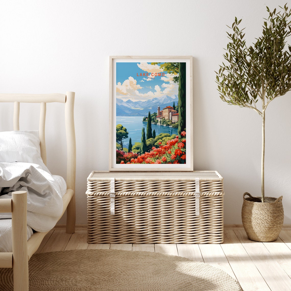 Lake Como Italy Vintage Lakeside Travel Illustration Home Decor Poster - Image 3