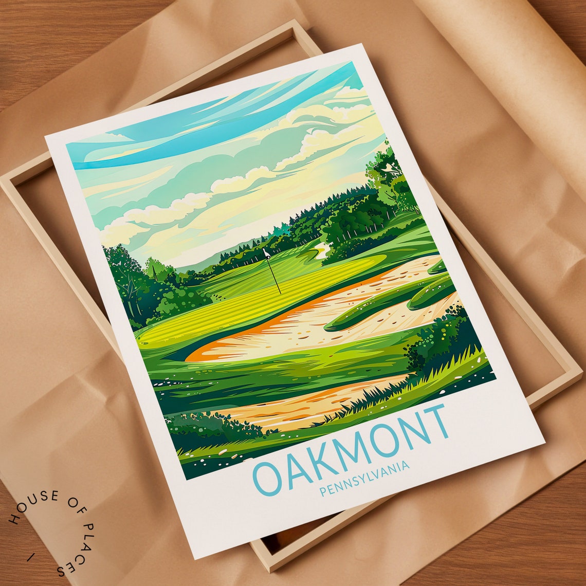 Oakmont Pennsylvania Poster Pennsylvania Travel Wall Art Oakmont Golf Poster Print Traveler Poster Birthday Gifts - Image 2