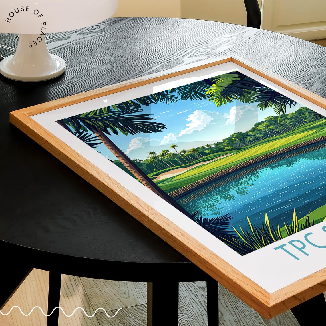 TPC Sawgrass Florida Palm Lagoon Golf Green Tropical Art Poster - Image 3