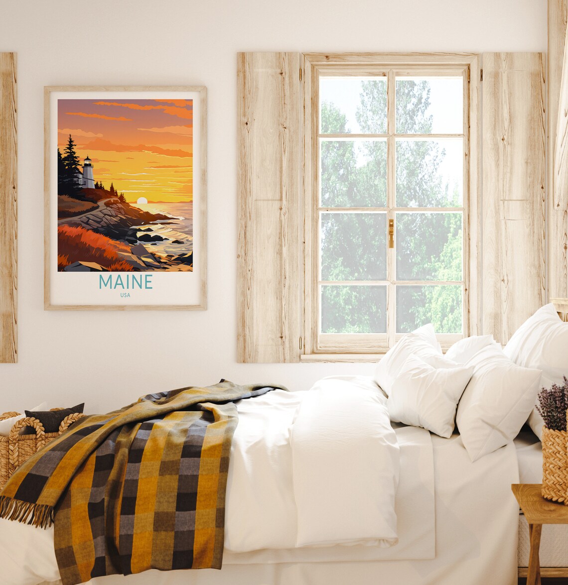 Maine State Coastal Travel Poster, Travel Print - Image 2