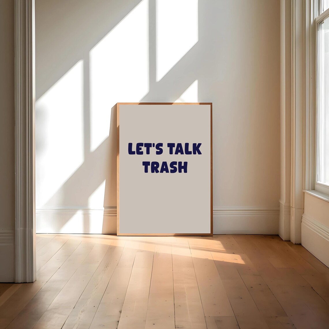 Lets Talk Trash Funny Hand Drawn Art Print - Image 4