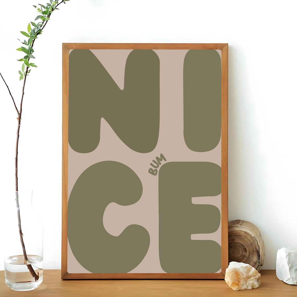 Nice Bum Art Print, Funny Boho Bathroom Decor - Image 2