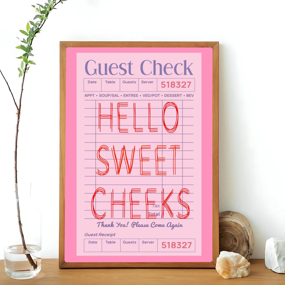Hello Sweet Cheeks Bathroom Sign Instant Sweet Cheeks Sign Bathroom Wall Art Typography Art Prints Nursery Decor - Image 3
