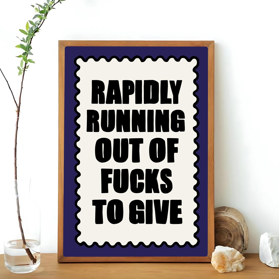 Rapidly Running Out Of Fcks, Funny Typography Print - Image 3