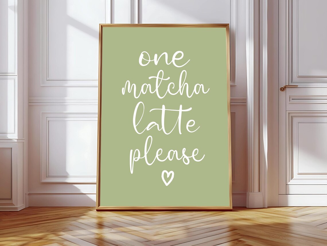 One Matcha Latte Please, Retro Sage Green Tea