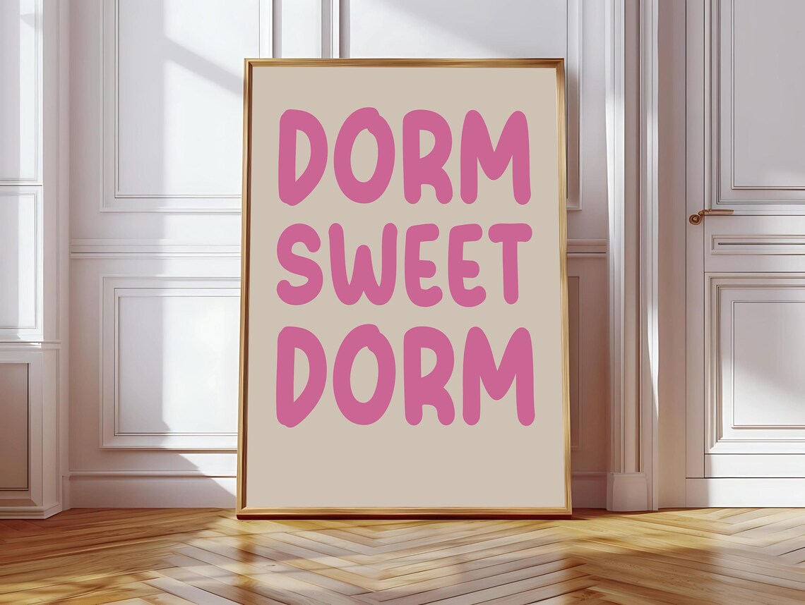 Dorm Sweet Dorm Retro Typography Dorm Decor