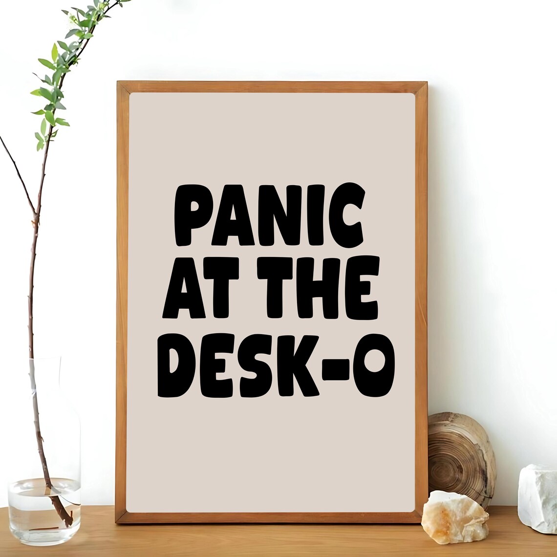 Panic At The Desk O Art Print, Funny Quote - Image 3