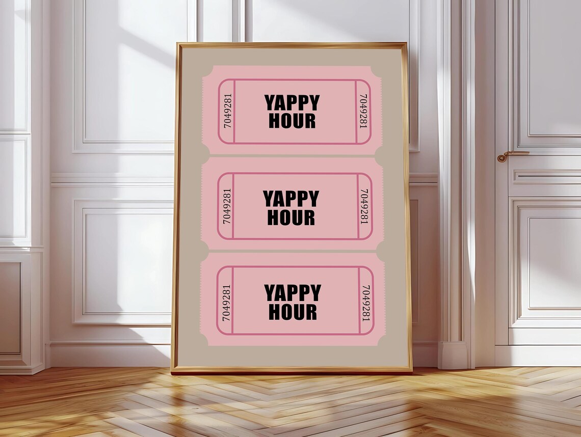 Yappy Hour, Retro Cocktail Art Print