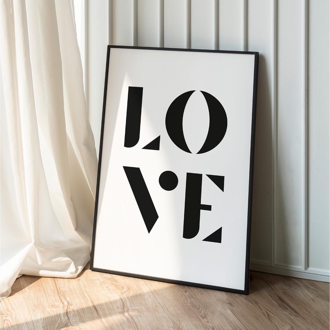 Love Minimalist Bold Black and White Typography Romantic Poster