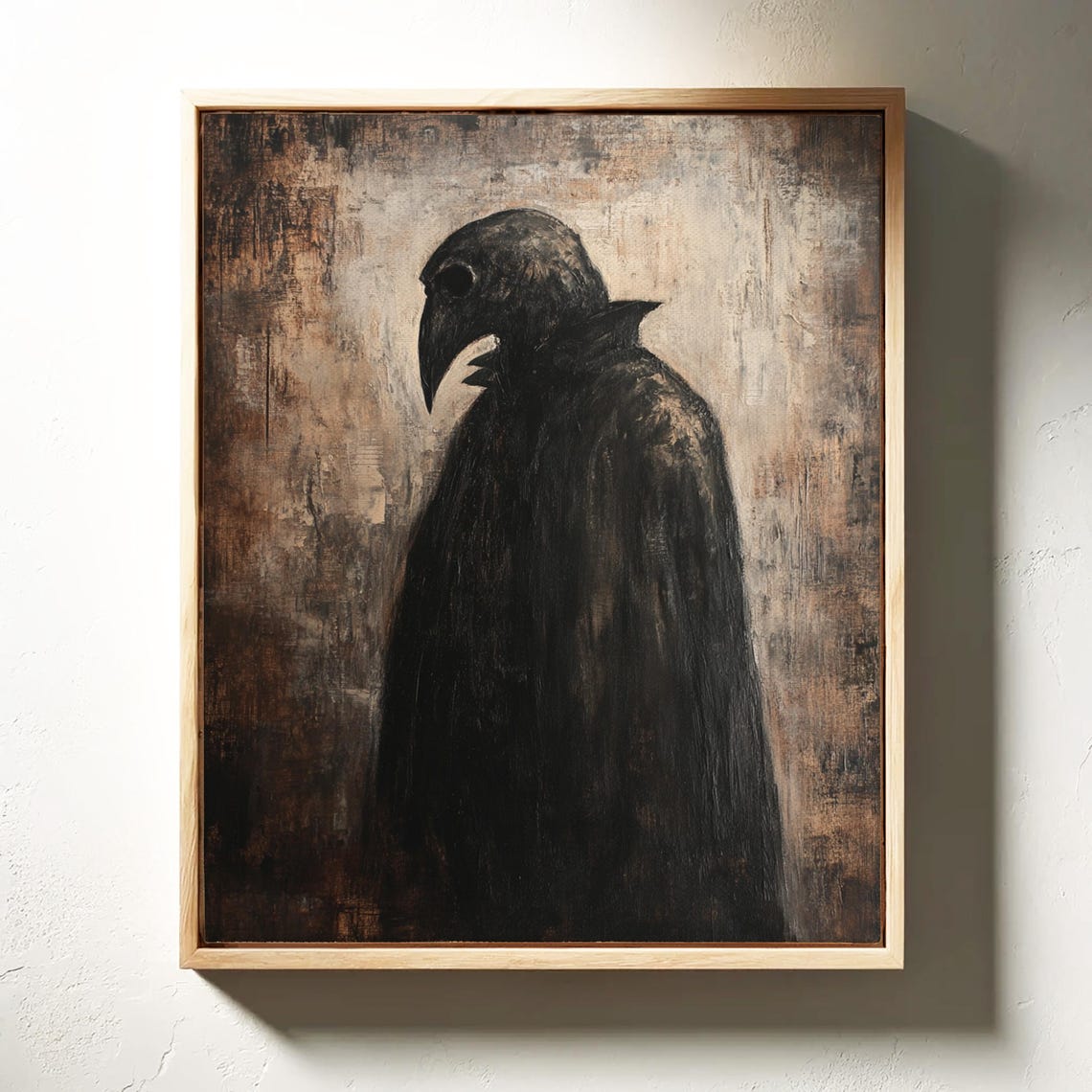 Dark Plague Doctor in a Black Cloak Gothic Mysterious Shadow Poster - Image 3