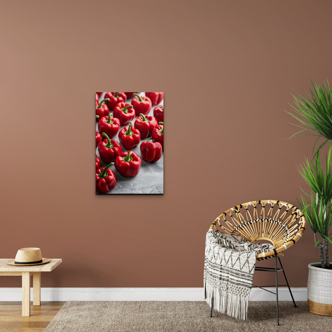 Red Bell Peppers Art Print, Still Life Kitchen Decor - Image 5