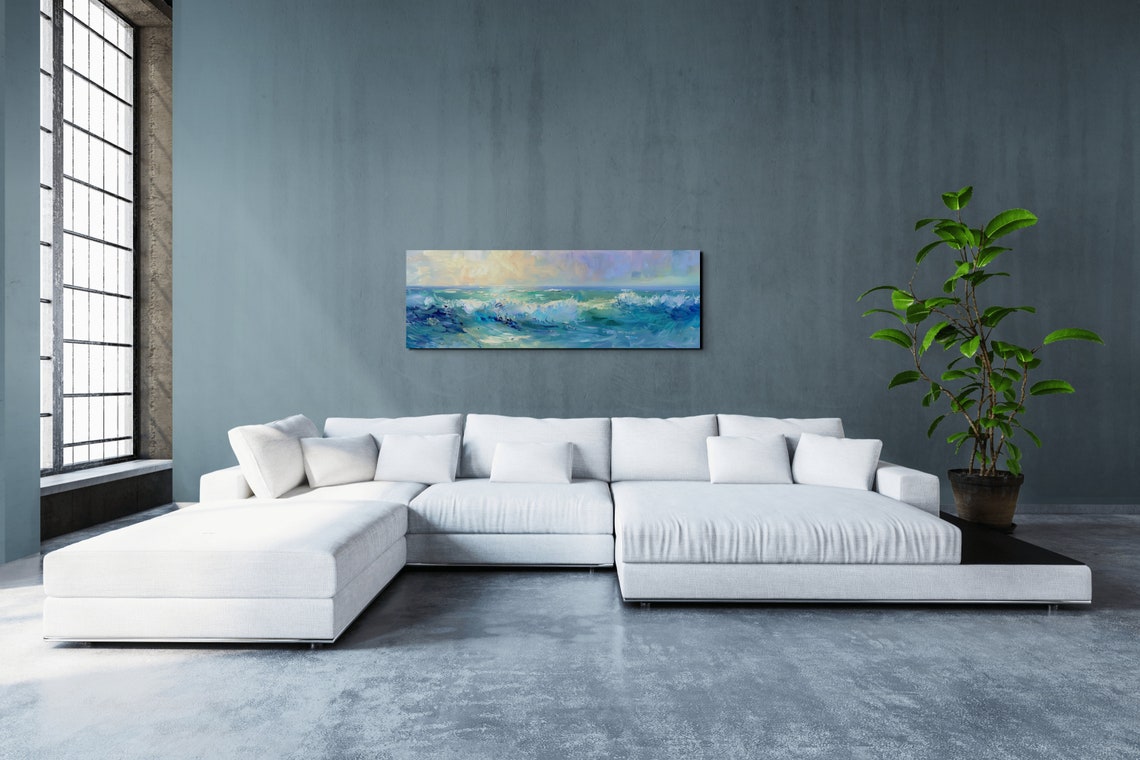 Sunlit Ocean Waves Soft Pastel Seascape Impressionist Coastal Poster - Image 7
