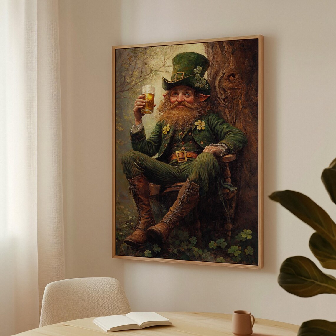 Humorous Leprechaun Irish Bathroom Wall Art Print - Image 3