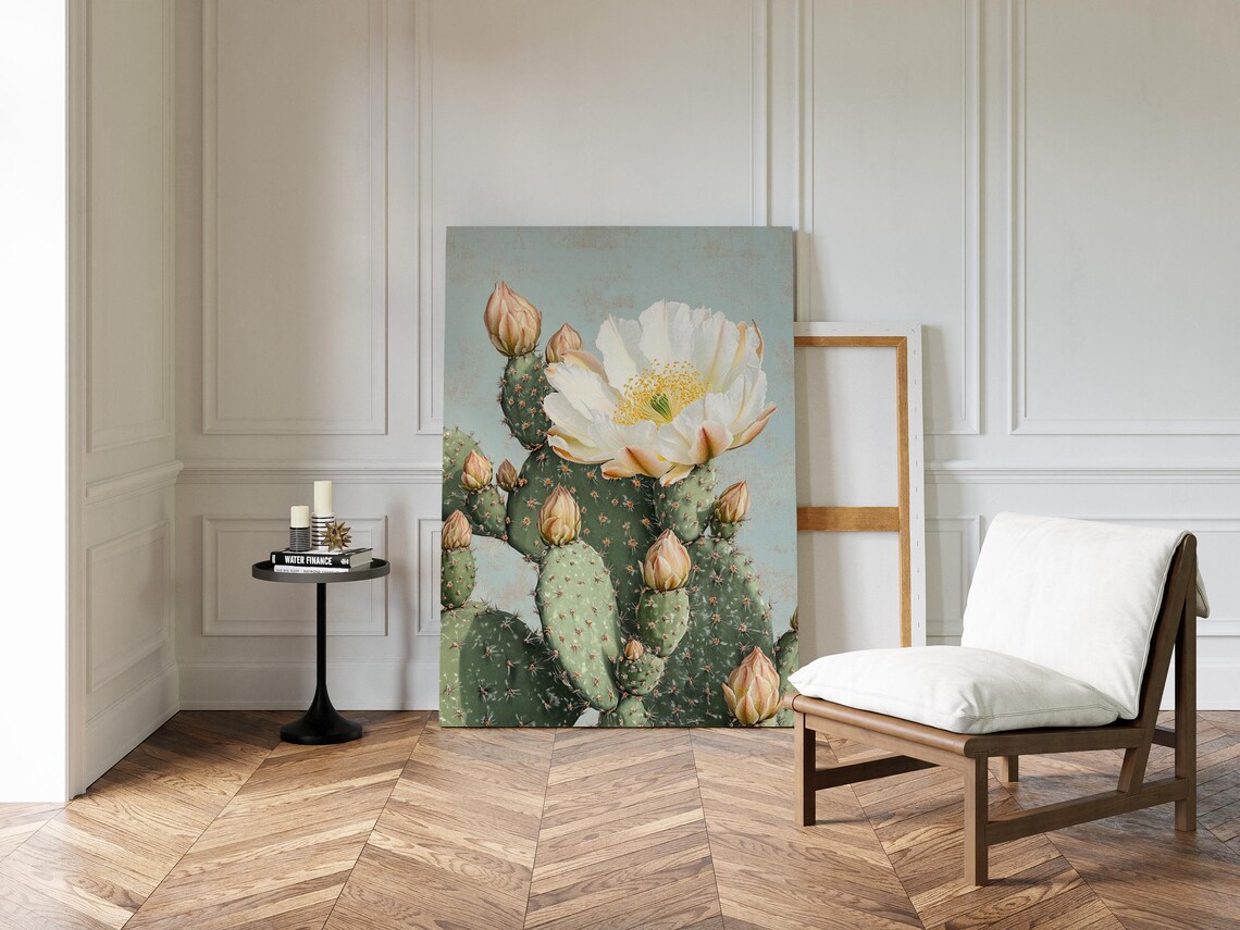 Prickly Pear Cactus Botanical Illustration, Art Print