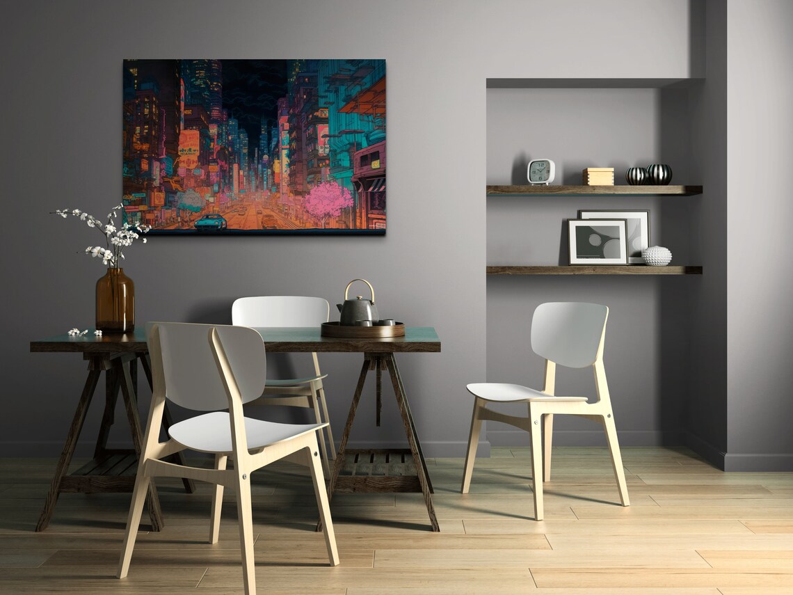 Downtown Tokyo Anime Travel Poster, Lofi Aesthetic - Image 4