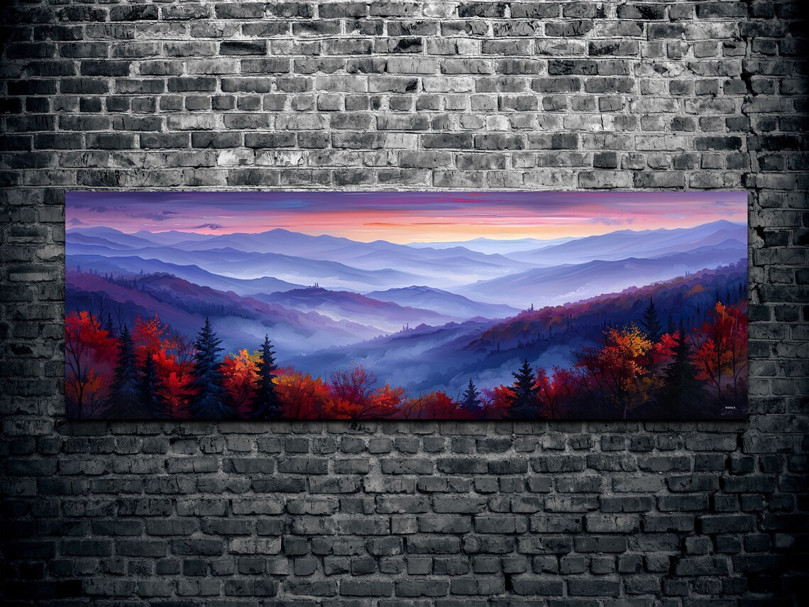 Misty Mountain Valley, Scenic Sunrise Landscape - Image 2
