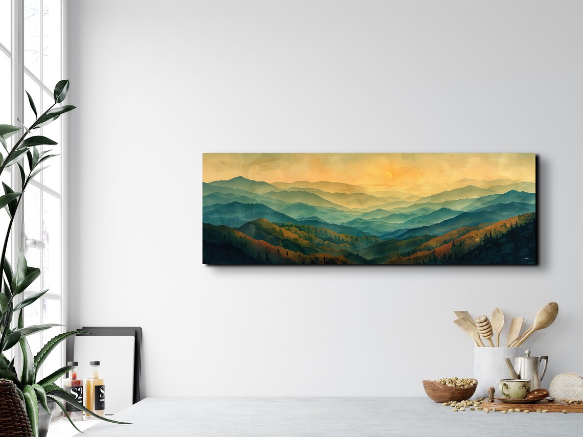 Smokey Mountain Mid-Century Modern Panorama - Image 4